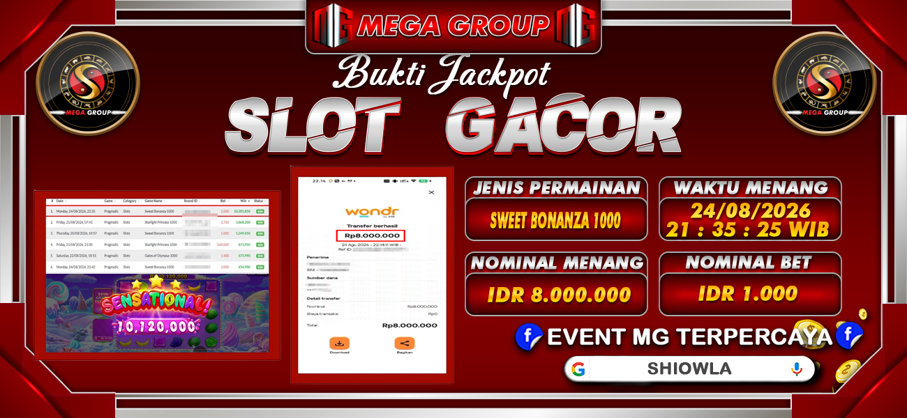 Bukti JP situs Shiowla hari Selasa, 25 Agustus 2026