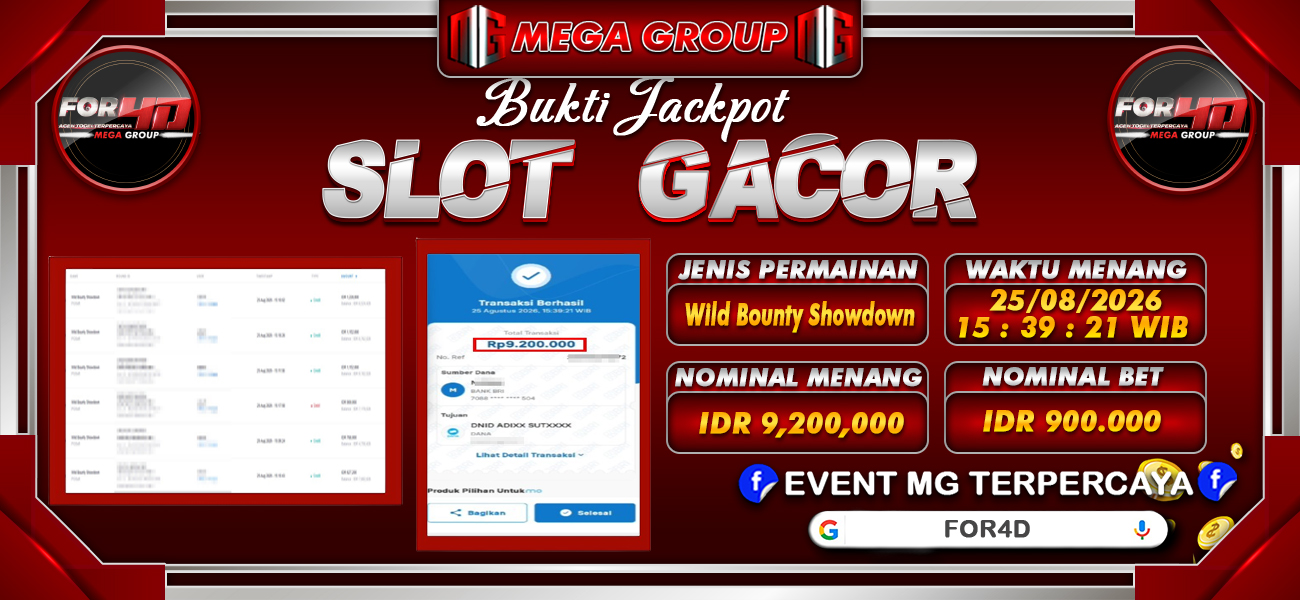 Bukti JP situs For4D hari Selasa, 25 Agustus 2026
