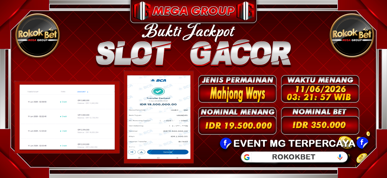 Bukti JP situs Rokokbet hari Kamis, 11 Juni 2026