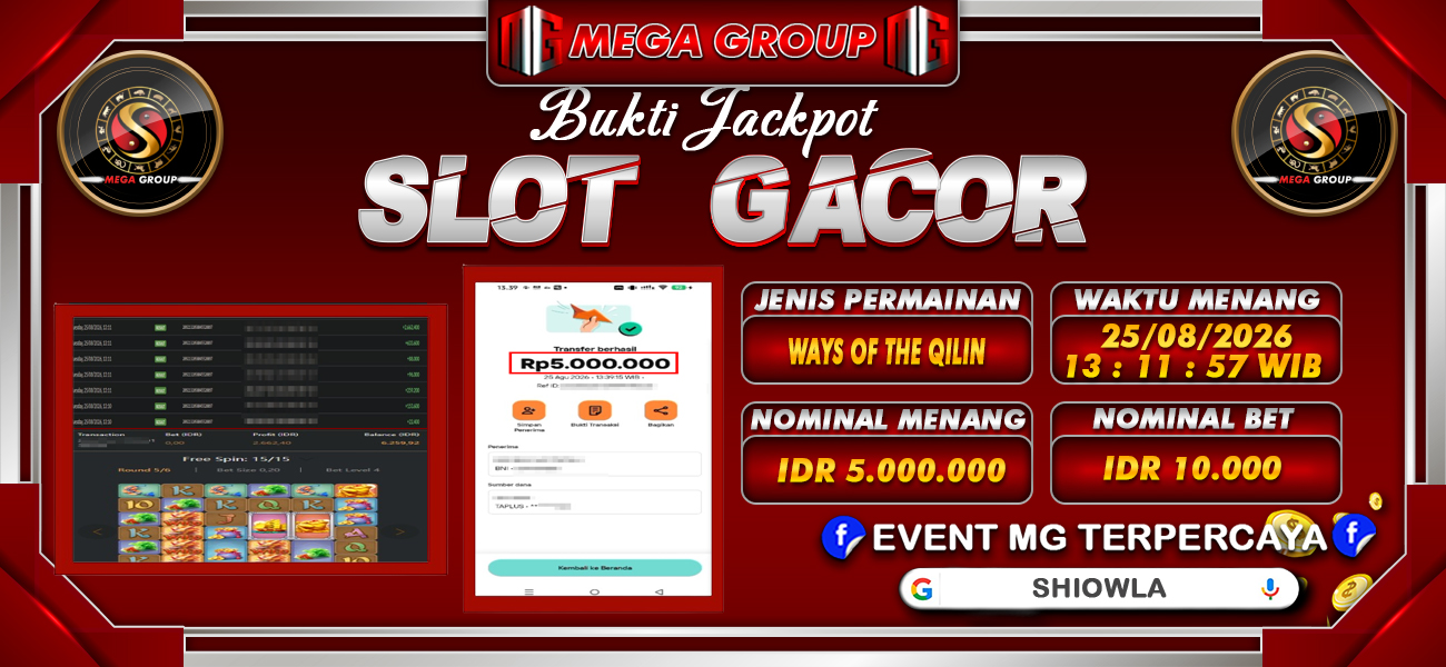 Bukti JP situs Shiowla hari Selasa, 25 Agustus 2026
